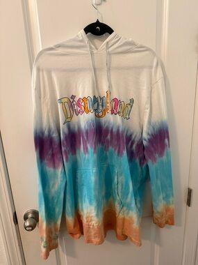 Disney Tie-Dye Hoodie in White, Blue, Purple, Orange